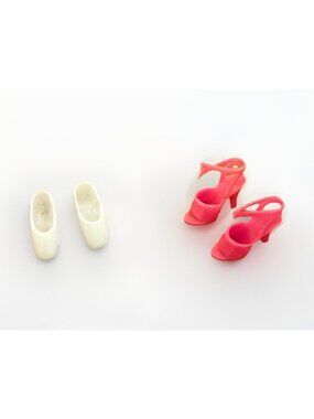 RARE BARBIE Superstar Era Pink Strappy High Heels Sandals & Ballet Slipper Shoes